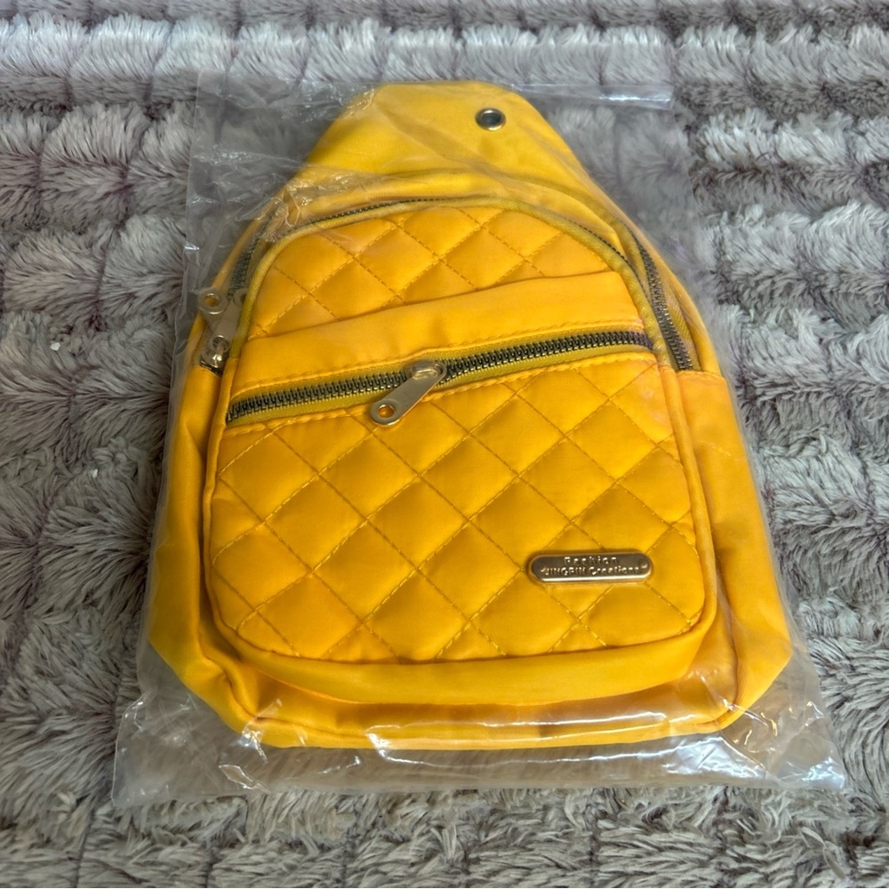 Sling Crossbody Bags For Women Trendy Fanny Pack Backpack. Yellow